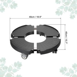 PATIKIL Plant Stand with Wheels, Adjustable 16 18 Inch Rolling Plant Stand Trolley Planter Dolly with Caster for Indoor Outdoor Flower Pot, Black