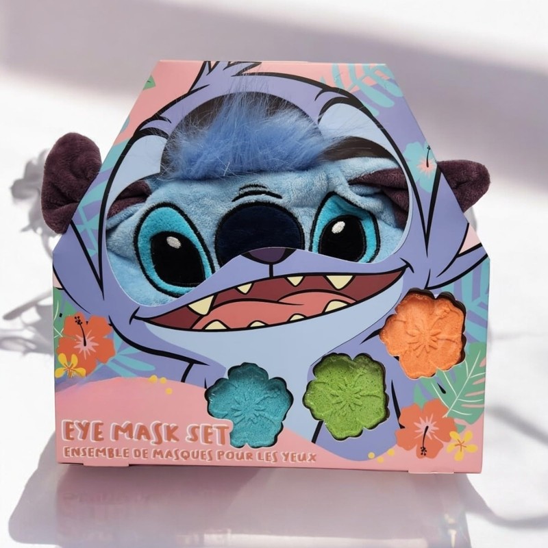 Stitch Eye Mask Set with Bath Fizzers Tropical Spa Gift