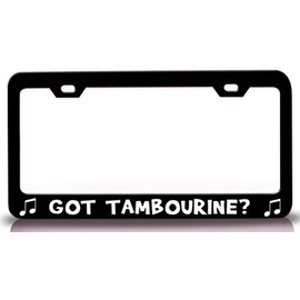 Custom Brother - GOT Tambourine with Music Note Metal Car SUV Truck License Plate Frame Bl e5