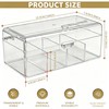 Vurixfo 4 Compartment Hair Accessories Organizer with Lid Clear Box