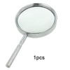 Sourcingmap Metal Frame Silver Tone Nonslip Grip 4X Magnifying Glass