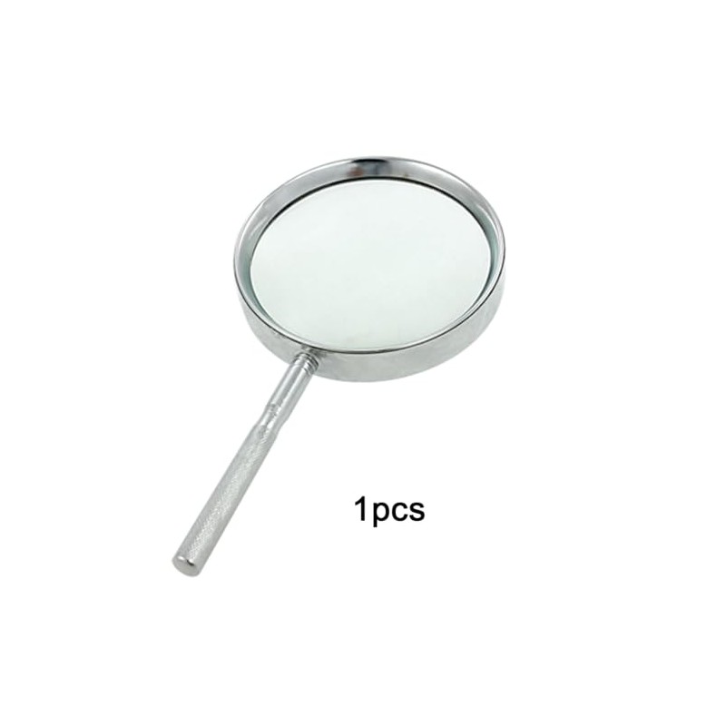Sourcingmap Metal Frame Silver Tone Nonslip Grip 4X Magnifying Glass