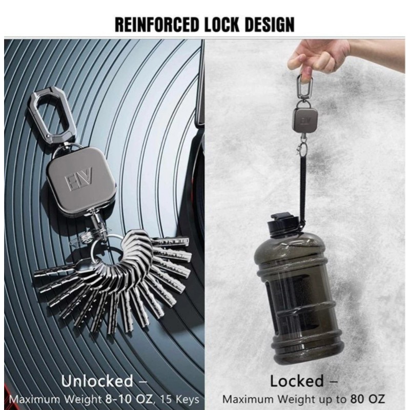 ELV Heavy Duty Self Retractable ID Badge Holder Key Reel