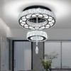 Flashing God Dia 12" Crystal Mini Chandelier Crystal Black Ceiling