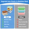 4 Pack 32oz Stainless Steel Sandwich Containers with Silicone Lids