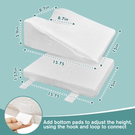 Back Sleeping Training Pillow, Facial Surgery Recovery Pillow 2Pieces Cushions, Height-Adjustable for Facelift, Hair Transplant, Rhinoplasty Surgery, Neck Surgery Nose Job