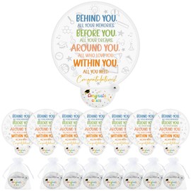 Threehoney 8 Set 2025 Graduation Gifts Foldable Fans,Graduation Party Favors Sublimation Hand Held Round Fans Collapsible Portable with Handles & Bags for School Graduates Activities(Multicolor)