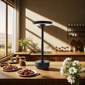 QIANFENG Cordless Rechargeable Table Lamp,LED Battery Operated Table Light,Portable Desk Lamp with USB Charging Port,for Kid,for Living Room&Bedroom& College Dorm Room& Nightstand&Classroom (Black)