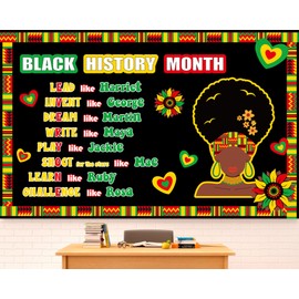 Black History Month Bulletin Board Decorations Black History Month Cutouts Borders Classroom Decor for Home School Office Wall Door African American Festival Celebration Decoration and Supplies