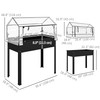 Outsunny Raised Garden Bed with Flip-Up Greenhouse Cover, Elevated Planter