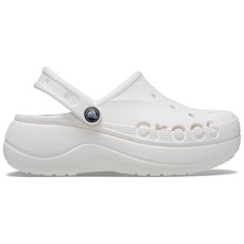 Crocs Women's Baya Platform Wooden Shoes, White