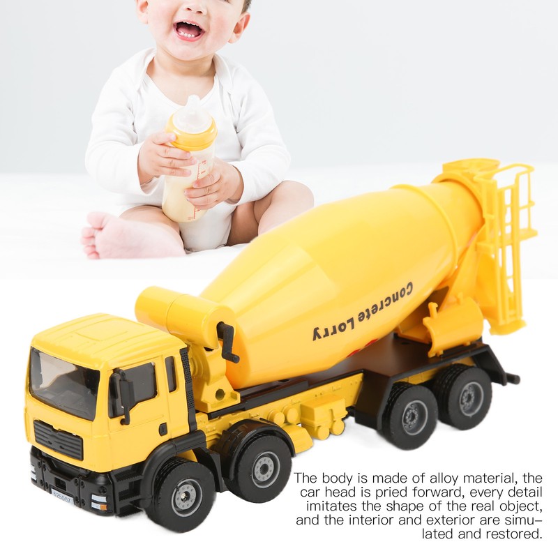 1:50 Concrete Mixer Truck Model Simulation Alloy Engineering Transport Vehicle