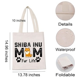 SHIBA INU Mom Gifts SHIBA INU MOM Fur Life Shopping Bag SHIBA INU Lovers Gifts, Shiba Inu Mom, Medium