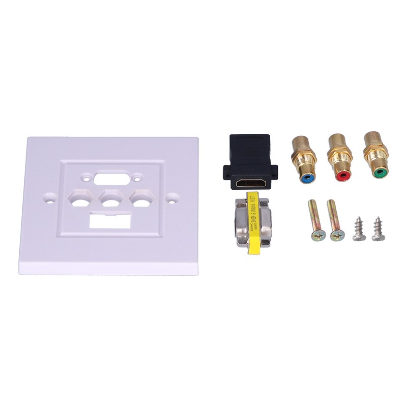 VGA+High Definition Multimedia Interface 3RCA Wall Plate Panel Socket for