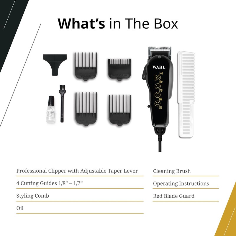 Wahl Professional Taper 2000 Adjustable Cut Clipper #8472-850 – Black