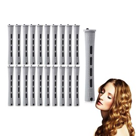 20Pcs Hair Rollers Hair Perm Rods Set 5 Sizes Hair Rollers Plastic Cold Rods Perming Rods Curlers Hairdressing Styling Tool for Women Hair DIY Hairdressing Tools (Grey)