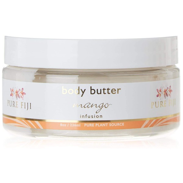 PURE FIJI Hydrating Body Butter - Natural Body Butter with Coconut, Dilo, Macadamia, Sikeci Oil, Mango, 8 oz