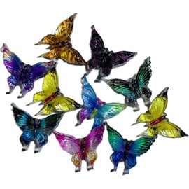 Decorative Resin Butterflies Charms,10-Piece Set, Multi-Coloured, Mini Size for Crafts and DIY