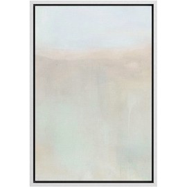 SIGNWIN Framed Canvas Print Wall Art Pastel Watercolor Color Field Landscape Abstract Shapes Illustrations Modern Art Minimal Relax/Calm Multicolor for Living Room, Bedroom, Office - 16"x24" White