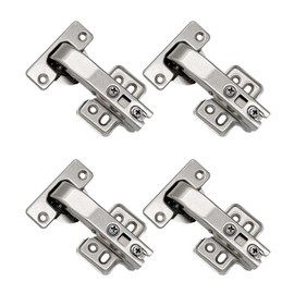 JinBoCheng 4 Pcs Lazy Susan Hardware 90 Degree Kitchen Hinges Concealed Hydraulic Cabinet Door Hinge DTC 90 Degree Hinges Full Coverage Adjustable Installation Door Hinge