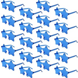 20Pcs Star Shaped Sunglasses, Transparent Colorful Pentagram Glasses Star Sunglasses for Women Party Favor (BLUE)