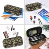 Xuwenz Camouflage Pencil Holder Bag Brown Green Abstract Modern Pattern