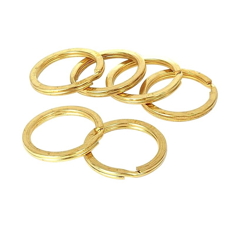 30mm Gold Plated Flat Heavy Duty Split Key Rings in