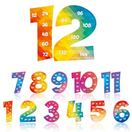 Multiples Posters Set Multiple Math Posters from 1 to 12 Counting Numbers Times Table Chart Multiplication Chart Fact Posters for Classroom Home Leaning Kids Studying Elementary School（Tie dyed color）