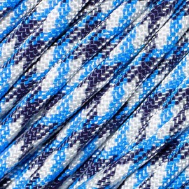 West Coast Paracord - Paracord Parachute Cord 7 Strand Type III 550 lb Break Strength Made by US Government Contractors, 550 Survival Cord, Made in USA (Glacier Camo, 50 Feet)