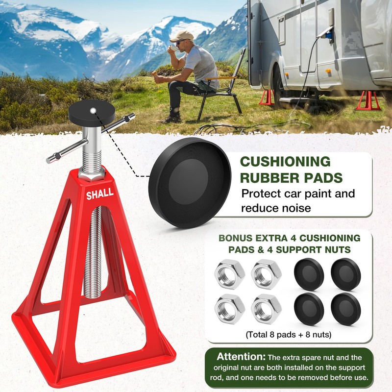 SHALL RV Stabilizer Jacks, 4-Pack Heavy Duty Aluminum Jack Stands