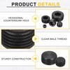 sourcing map 4Pcs Male Thread Socket Pipe Plugs, M14-1.5x10mm Carbon