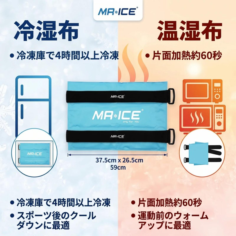 WORLD-BIO アイシングサポーター 膝冷却サポーター 氷のう不要 アイシングジェルパック 肘 肩 腰 膝冷やすグッズ 冷感