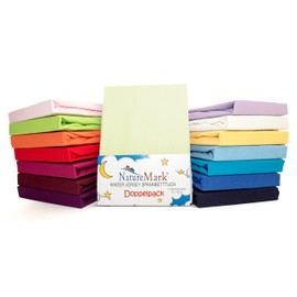 Children's Jersey Fitted Bed Sheets for Cot Mattresses, 100% Cotton, Oeko-Tex Tested, Pack of 2, 70 X 140 CM