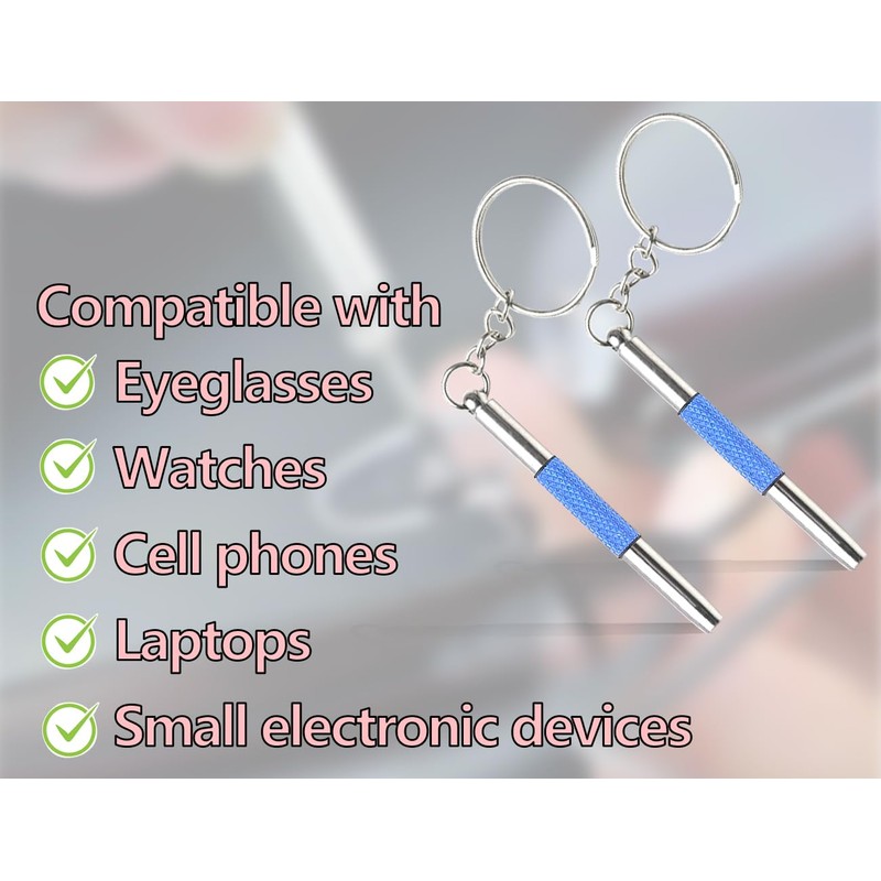 KAPSING Mini Glasses Screwdriver, 2 Pieces 3 in 1 Glasses