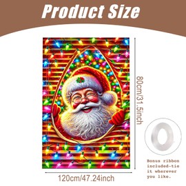 Nuxovilar - Cubiertas de ventana de Navidad, decoración de Navidad, pancarta de puerta de Papá Noel, múltiples diseños, Navidad, día festivo, invierno, Año Nuevo, decoración de fiesta, para interiores