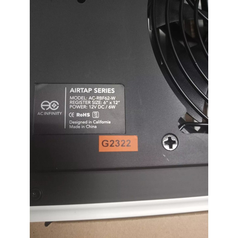 AC Infinity AIRTAP T6 Booster Fan for Registers 6"×12" Heat
