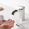 Faustina Wide Open Spout Waterfall Bathroom Faucet Single Handle,Single Hole