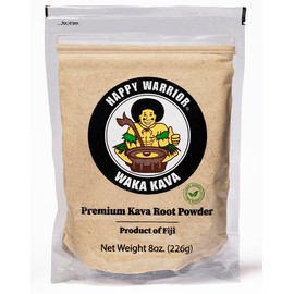 Happy Warrior Kava Powder - Premium Noble Waka Kava from Fiji - 8 oz