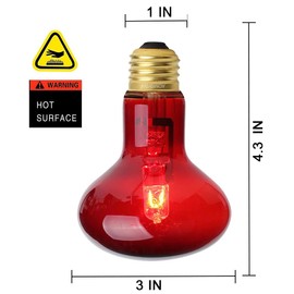 Aomryom 100W 2 Pack Infrared Heat Lamp Bulb Red Light Heat Bulbs for Pet Lizards Bearded Dragons Chameleons Snakes Reptiles & Amphibians