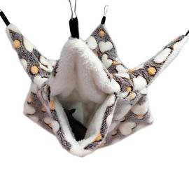 Oncpcare Small Pet Cage Hammock, Bunkbed Sugar Glider Hammock, Guinea Pig Cage Accessories Bedding, Warm Hammock for Parrot Ferret Squirrel Hamster Rat Playing Sleeping