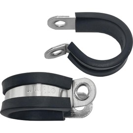 Lumonic 10 x 19 mm pipe clamps with rubber insert, stainless steel V2A, cable clamps for screwing, hose clamp 19 mm, pipe clamps, mounting clamp 1