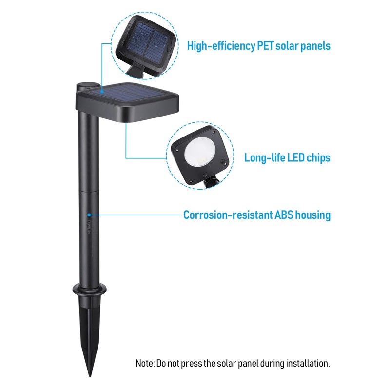 LEONLITE 2CCT Solar Landscape Pathway Lights Outdoor, 50/100% Dimmable, Auto