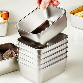 Stainless Steel Food Storage Container with Lid (6pcs), Portable Food Storage Box, Kitchen Storage & Organization Supplies