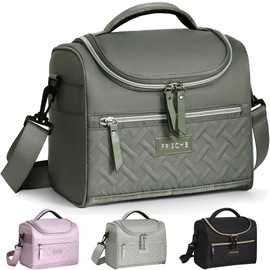 wymulot Large Lunch Bag Reusable, 8.5L Insulated Lunch Box with Adjustable Shoulder Strap, Soft Cooler Bag Leak-proof Insulation, Men's/Women's Insulated Lunch Bag for Work, Picnic, Travel (Green)