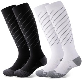RIOROO Ski Socks for Men Women, 2/3 Pairs Warm Snowboard Socks Compression Winter Socks Durable Over The Calf Socks