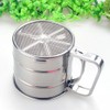 Stainless Steel Shaker Sieve Cup Mesh Crank Flour Sifter with