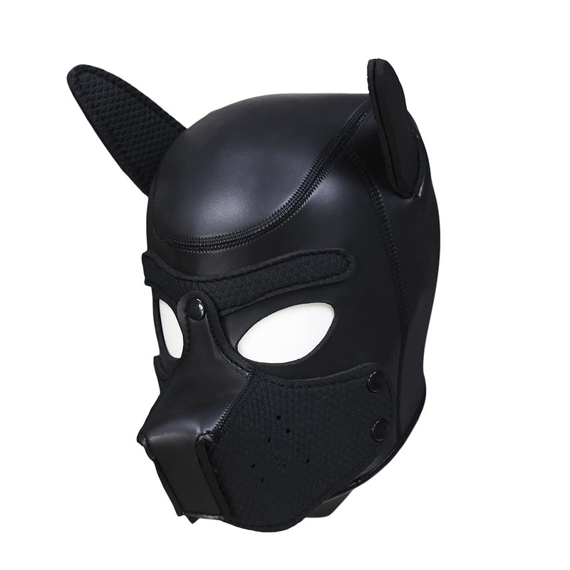 Neoprene Puppy Hood Camo Full Face Mask Cosplay Costume Dog