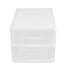 OATIPHO Drawer Organizer Storage Box 2-Layer Desktop Storage Tool Transparent Cosmetic Box