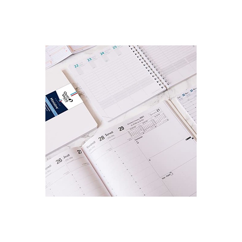 Quo Vadis 270004Q Timer 21 Horizontal Calendar-View Diary Refill FR