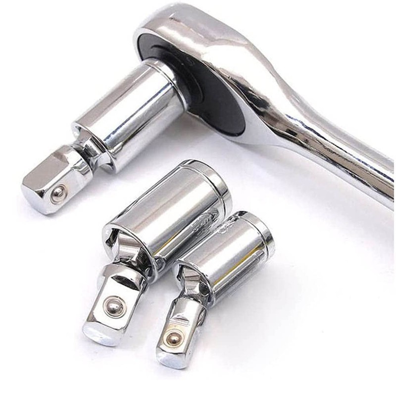 Bestgle 3pcs 1/4" 3/8" 1/2" Universal Joint Impact Socket Wrench